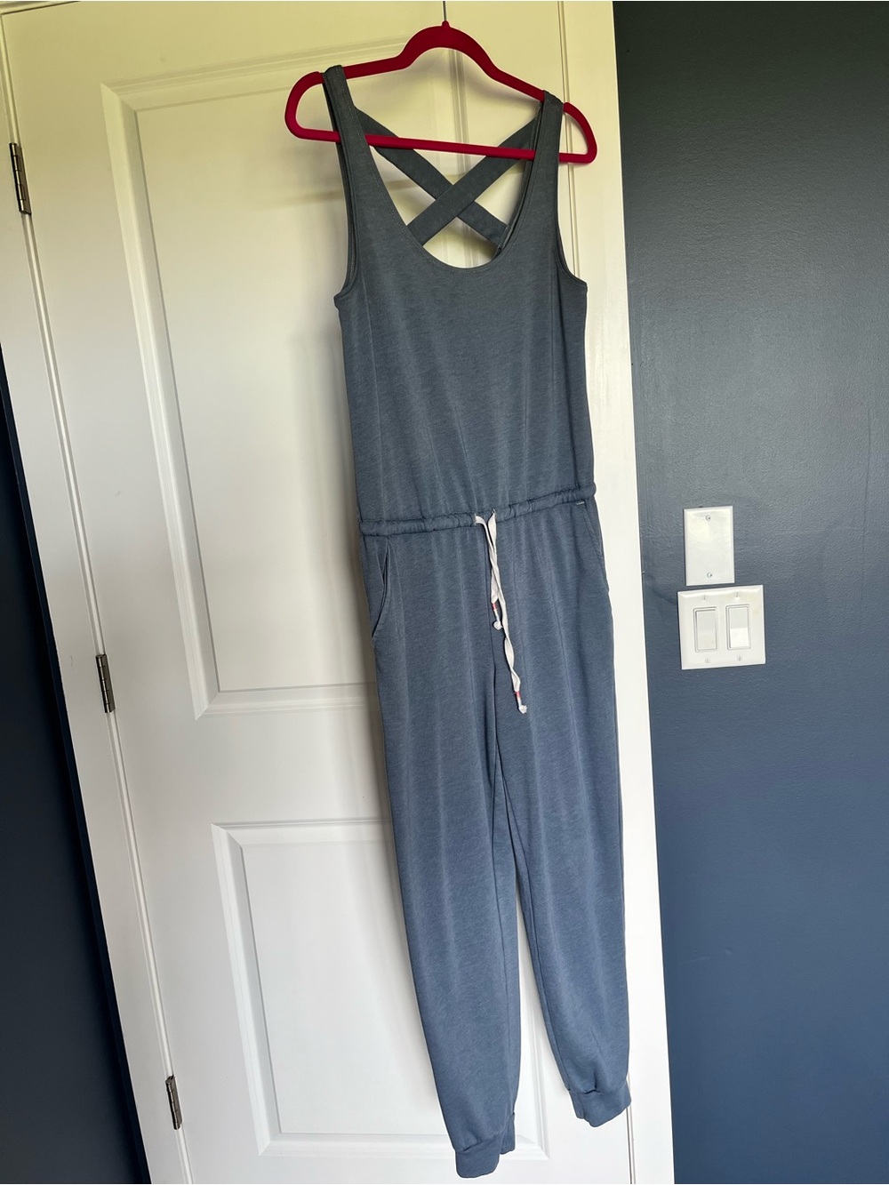 P.J. Salvage Cotton Terry Criss Cross Back Lounge Jumpsuit Size M